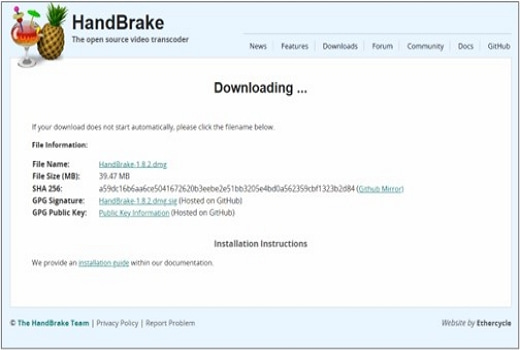 HandBrake（Mac）のインストール