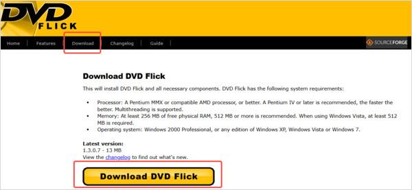 DVD Flickのダウンロード