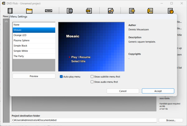 メニューの作成